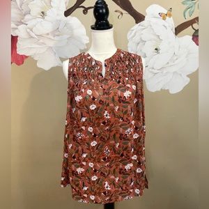 Danielrainn Carin Smocked Bib Blouse Burnt Orange -  Size:1x (Not Worn)
